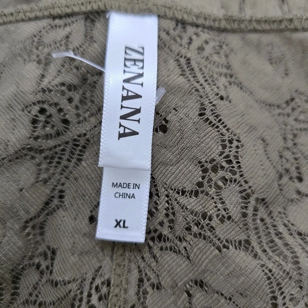 Zenana Olive Green Floral Lace  Racerback Bralette Size XL - Picture 6 of 7